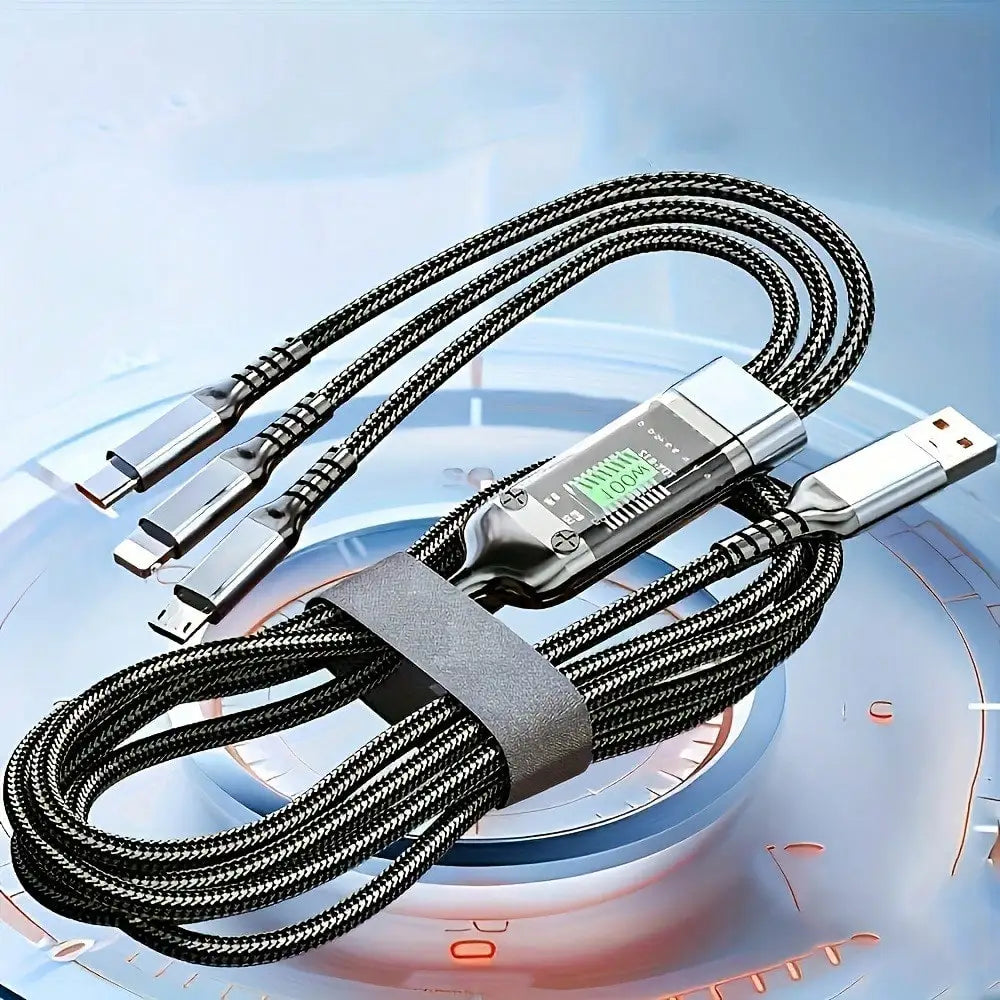 3-in-1 Multi USB Fast Charging Cable – Nylon Braided (USB Type-C / Micro USB / Lightning)