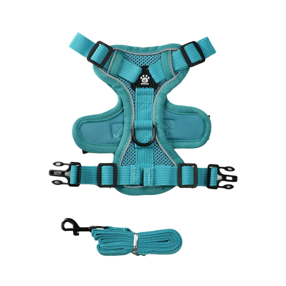 🐾🎽 Breathable Reflective Cat & Small Dog Harness with Leash