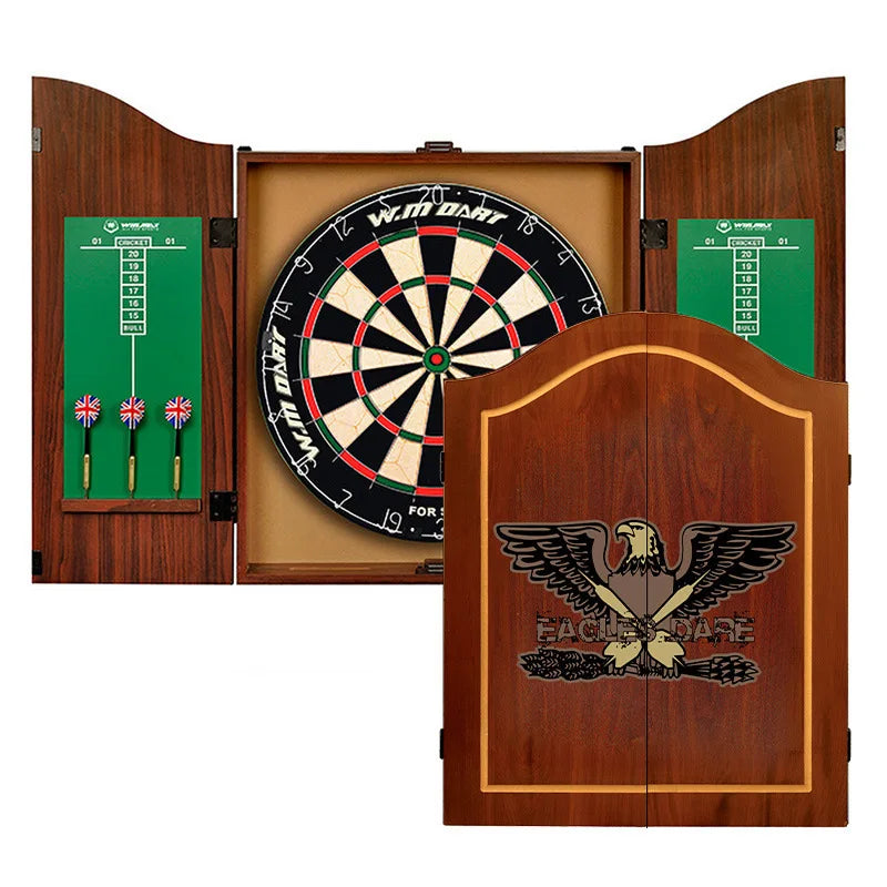 🏆 Professional Sisal Dartboard 🎯 with Cabinet & 6 Steel-Tip Darts | Self-Healing Fiber, 18" Official Size