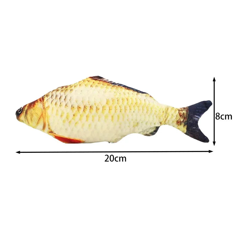 Plush Catnip Fish Toy Interactive Squeaky Chewable Pet Toy Simulation Fish with Mint for Cats