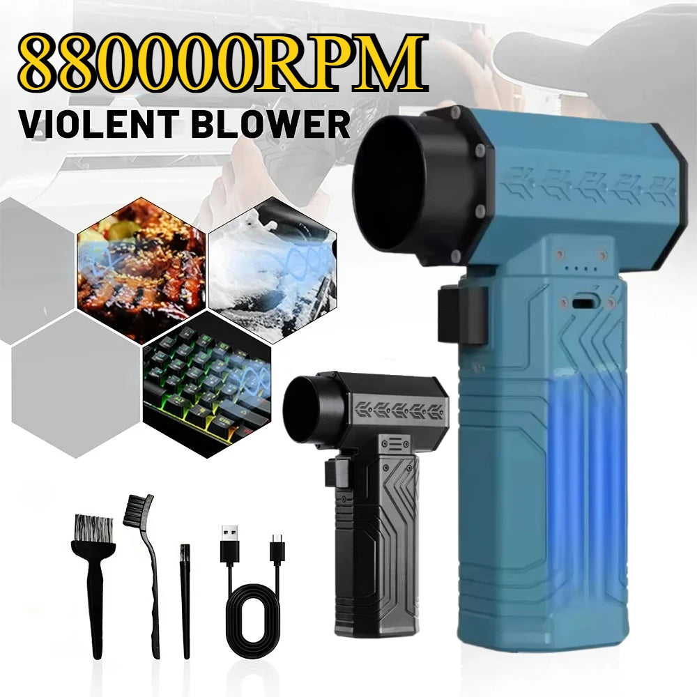 Air Blower 880000RPM High Speed  Mini Turbo Jet Fan 10000MAH 600g Thrust 70m/s Wind Brushless Duster leaf Removal Dryer keyboard