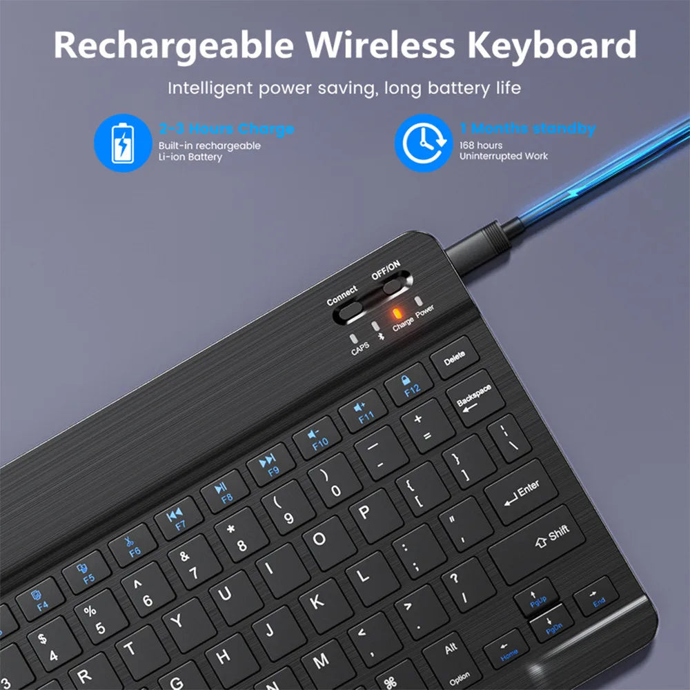 ⌨️🖱️ Mini Wireless Bluetooth Keyboard & Mouse Set – Portable for iPad & Android