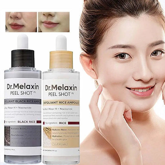 Dr.Melaxin, Peel Shot Glow Rice Exfoliating Ampoule, Gentle Exfoliating Face and Body Scrub for All Skin Types, Korean Skincare