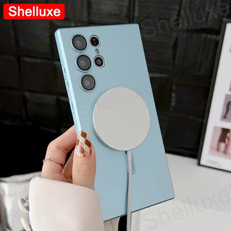 Luxury MagSafe Magnetic Soft TPU Case for Samsung Galaxy S25 Ultra / EDGE