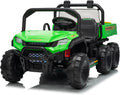 🚜⚡ 24V 2-Seater Kids Ride On Dump Truck 4WD Electric Car with Remote Control, Dump Bed, 3 Speed Modes, Music & LED Lights