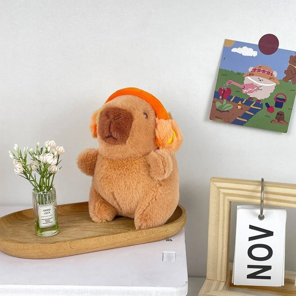 🦫🪽 Cute Capybara Plush Toy – Fluffy Anime Stuffed Animal with Hoodie & Wings | Small Simulation Doll Gift