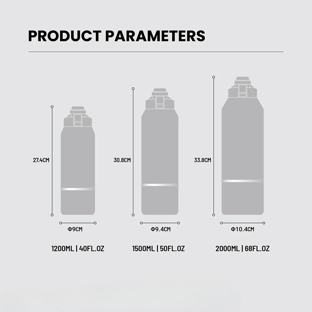 TYESO Large Capacity Insulated Water Bottle – Leakproof Travel Mug with Handle 💧✨