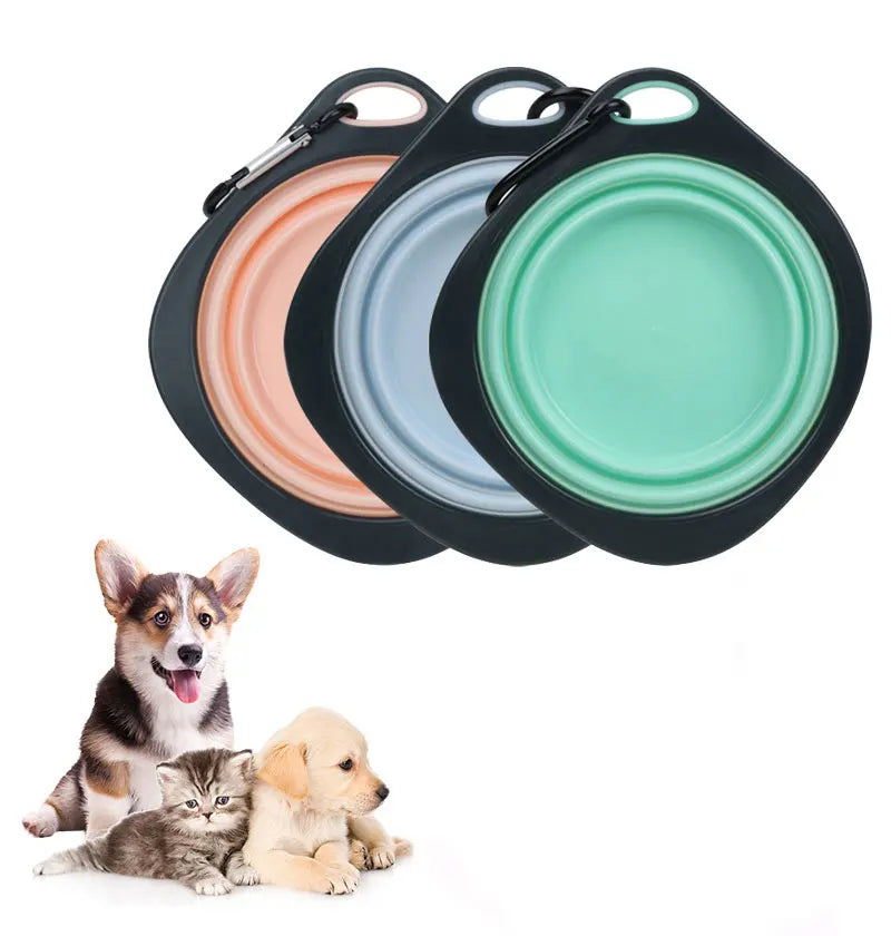 🐾🥣 Folding Silicone Pet Travel Bowl – Collapsible Outdoor Feeder