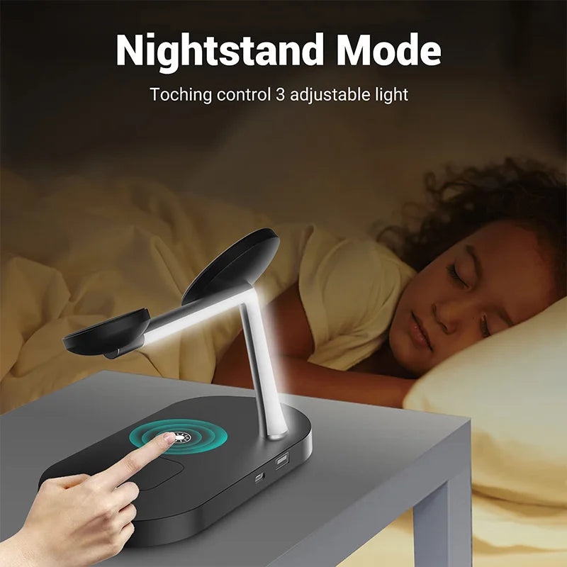 3-in-1 Wireless Charger Stand – Fast Charging for iPhone, Apple Watch & AirPods