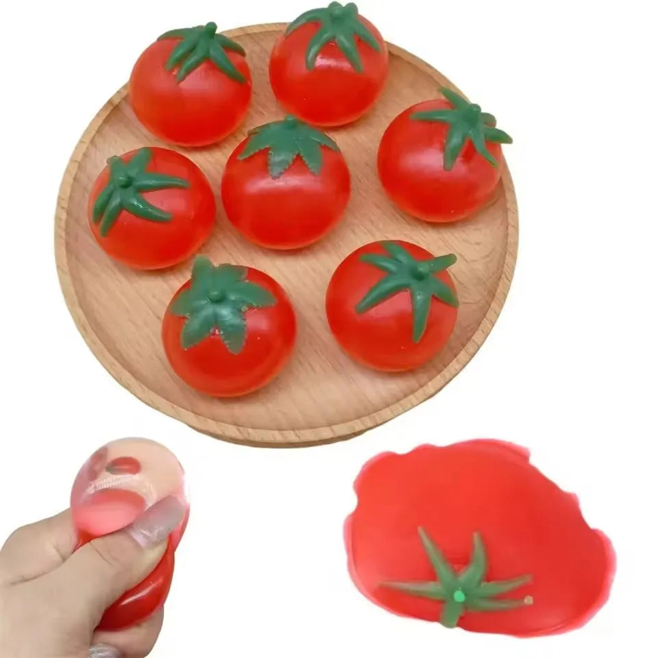 Taba Tomato Squishy Toy – Soft Artificial Fruit Sensory Squeeze Fidget