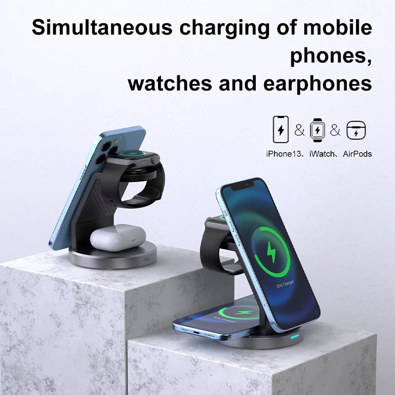 3-in-1 MagSafe Wireless Charger Stand – Fast Charging Station