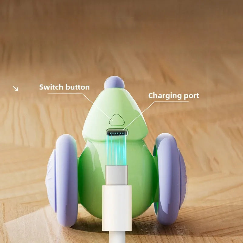 Interactive Electric Mouse Cat Toy – Rechargeable Smart Obstacle‑Avoiding Cat Car Toy for Kittens & Cats | Automatic Teaser Pet Toy (ABS+TPU, Green/White)