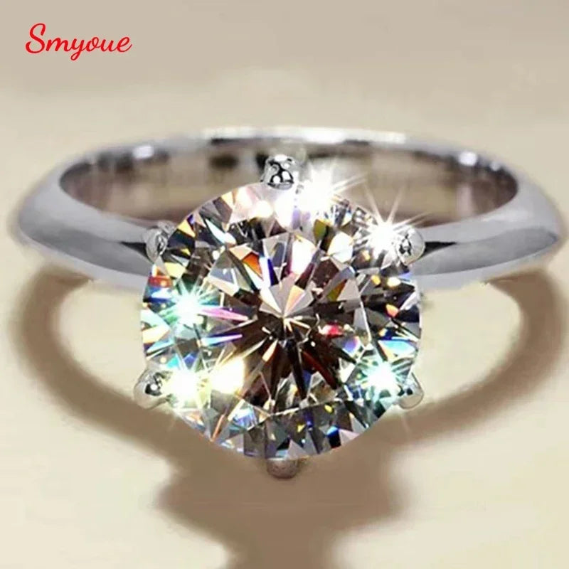 💎✨ Smyoue Certified 1–5CT Moissanite Solitaire Ring 🤍 | VVS1 Lab Diamond Style Ring 💍 | Fine Engagement, Promise & Wedding Jewelry for Women
