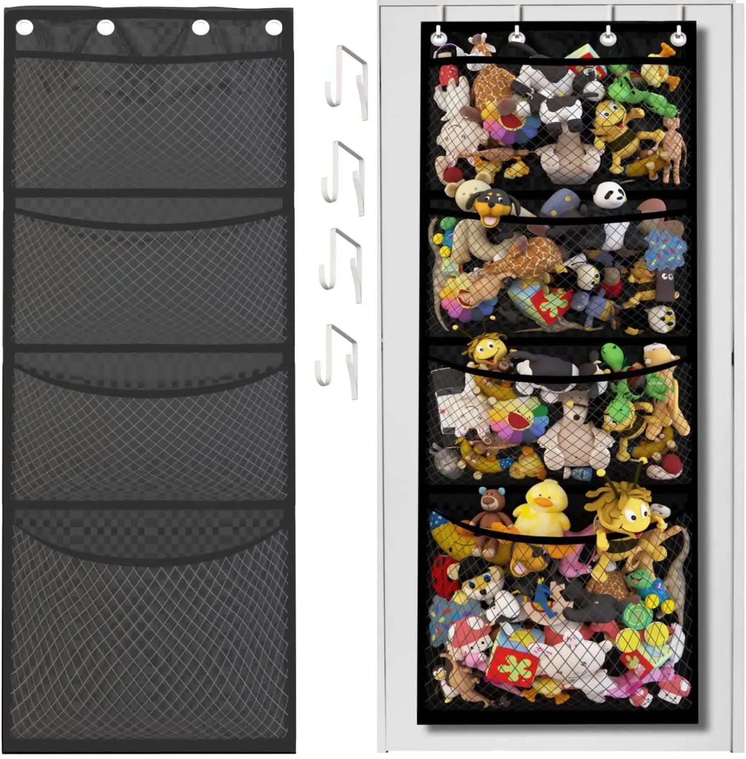 🧸✨ Over-Door Hanging Storage Bag for Stuffed Animals & Baby Toys | Hammock Toy Organizer Net 🪢 | Space-Saving Nursery & Kids Room Storage