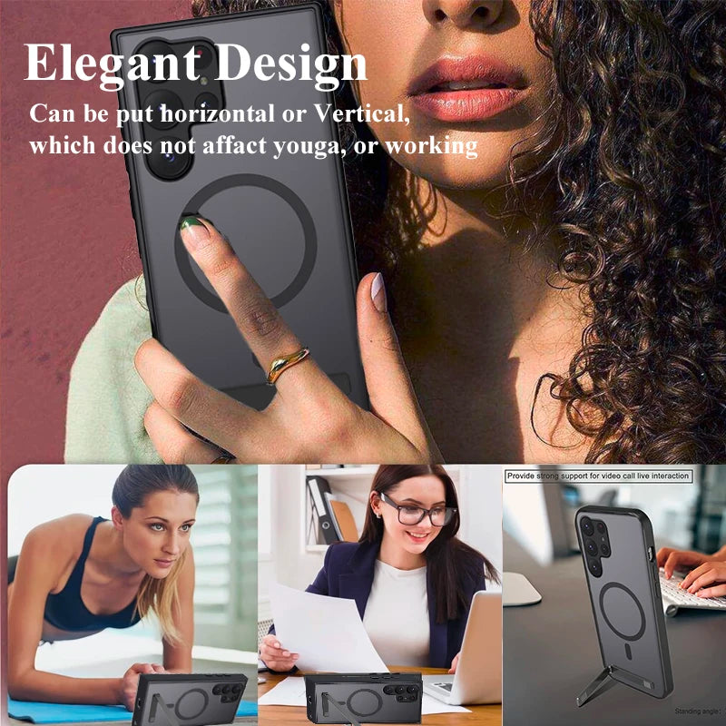 UYUXIO Magnetic Stand Case for Samsung Galaxy S24 / S23 / S22 Ultra Plus