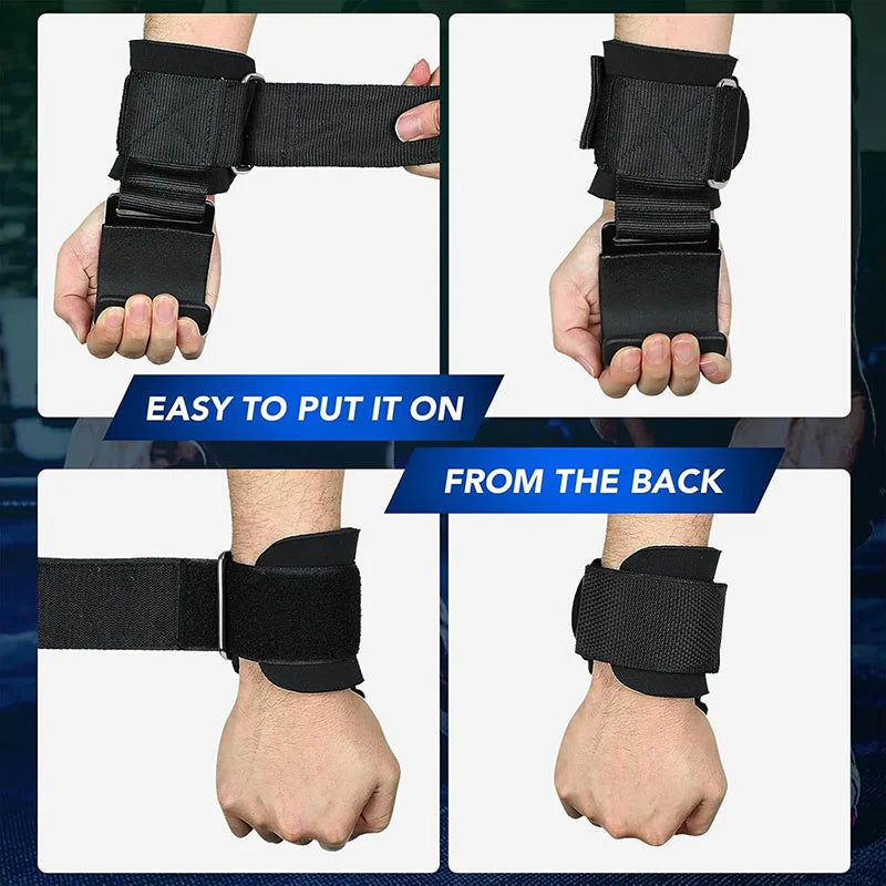 🏋️ Weight Lifting Hook Grips with Wrist Wraps – Heavy Duty Lifting Straps for Deadlifts, Pull-Ups & Strength Training 💪