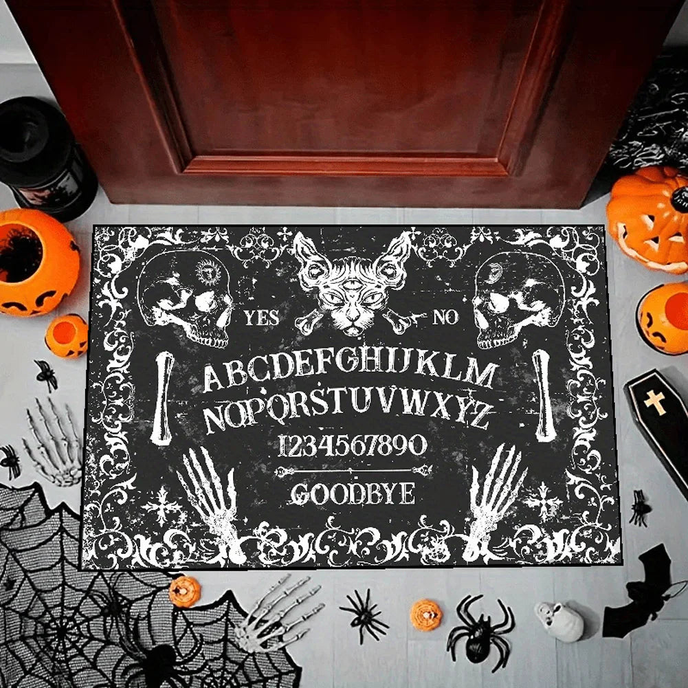 Halloween Welcome Doormat – Dancing Pumpkin & Skull