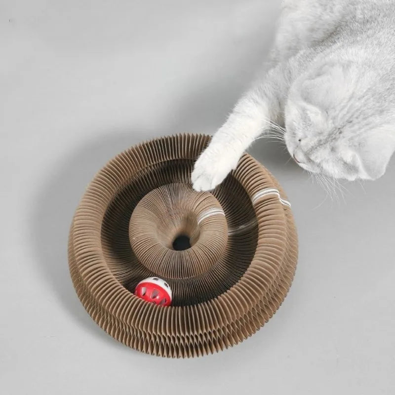 Magic Organ Interactive Cat Toy Scratcher Board Pet Toy Foldable Eco-Friendly Cardboard Flexible Changeable Accordion Shape Toy