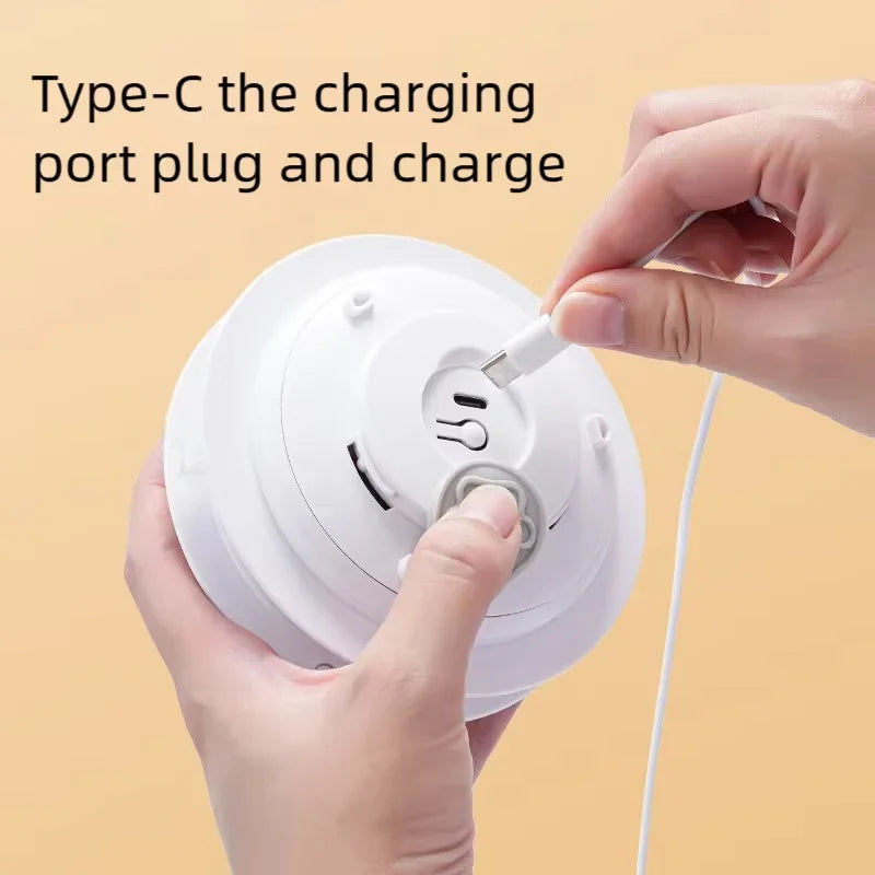 Rechargeable interactive cat toy with USB Type-C charging and rotating play wheel