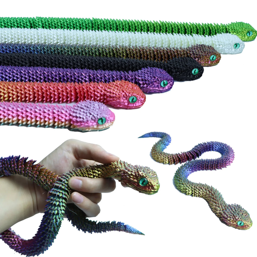 3D Printed Snake Egg Toy – Movable Articulated Fidget Figure