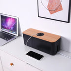 🌿📦 Wooden Cable Storage Box – Power Strip & Wire Organizer