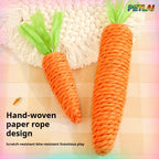 🥕🐱 Cat Carrot Chew Toy – Hemp Rope Teeth Grinding Interactive Toy