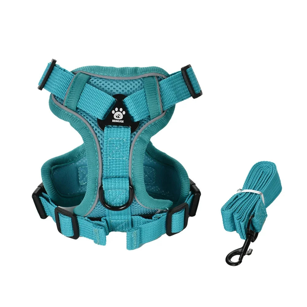 🐾🎽 Tactical Reflective Cat & Small Dog Harness with Leash