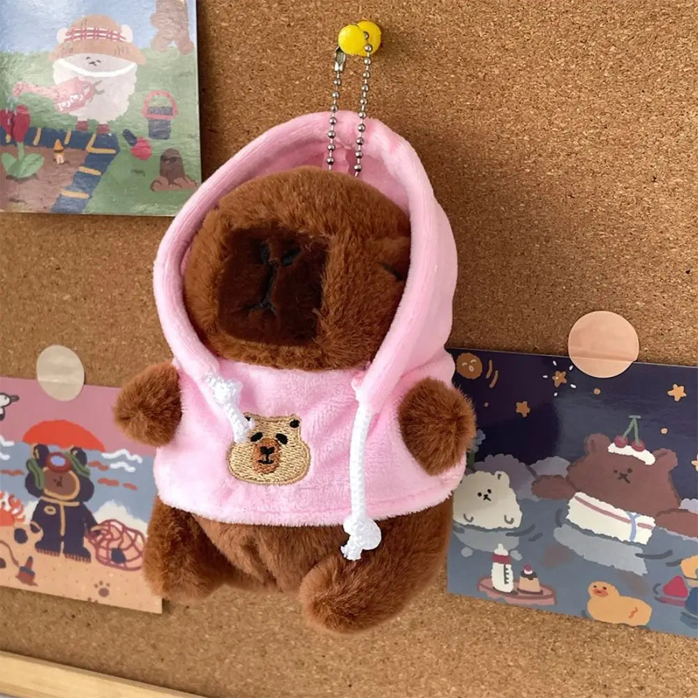 🦫🪽 Cute Capybara Plush Toy – Fluffy Anime Stuffed Animal with Hoodie & Wings | Small Simulation Doll Gift