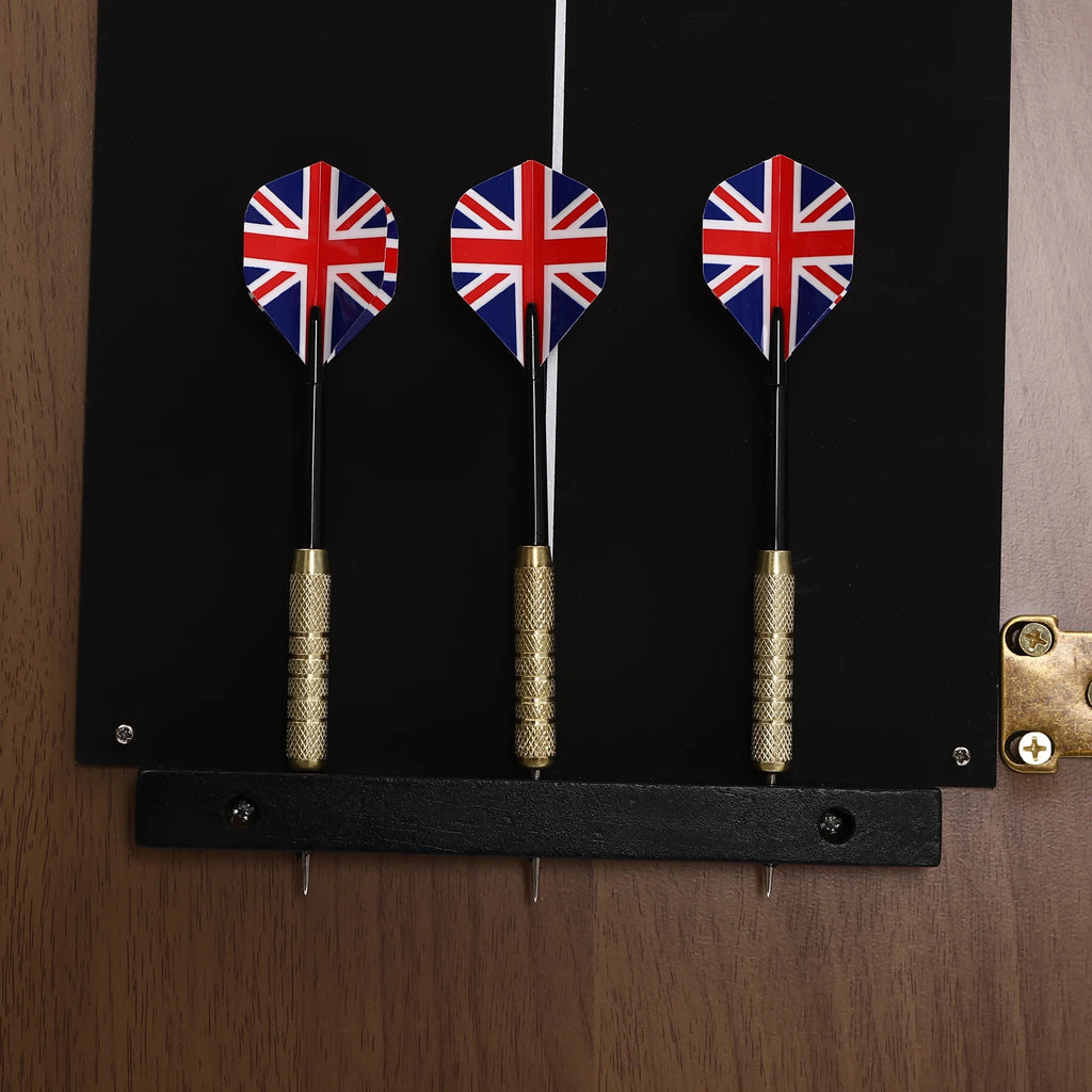 🎯 Wall‑Mounted MDF Dartboard Cabinet Set for Adults | Premium Sisal Dart Board with Scoreboards, Storage & Modern Brown Cabinet | Home, Bedroom, Bar Game Room Decor ⭐