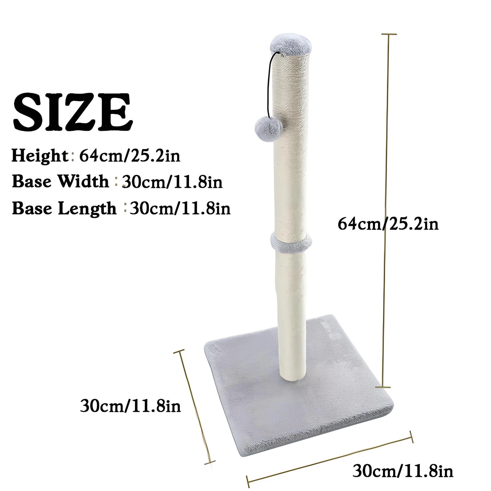 🐾🌳 Tall Premium Sisal Cat Scratching Post with Dangling Ball