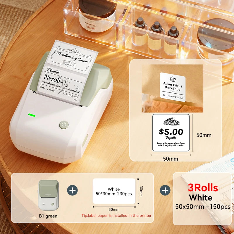 🏷️📱 NIIMBOT B1 Portable Thermal Label Printer – 2 Inch Bluetooth Sticker Maker