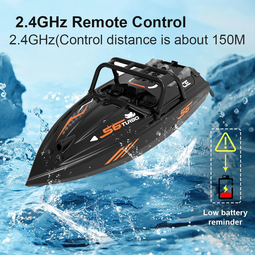 RC Speedboat 2.4G Jet Spray RC Boat Remote Control Ship Waterproof LED lamp Carbon brush motor High-Speed Models child toy gift