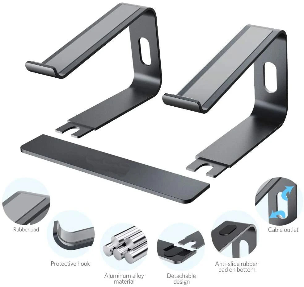 💻📐 Jomaa Ergonomic Aluminum Laptop Stand – Detachable Riser