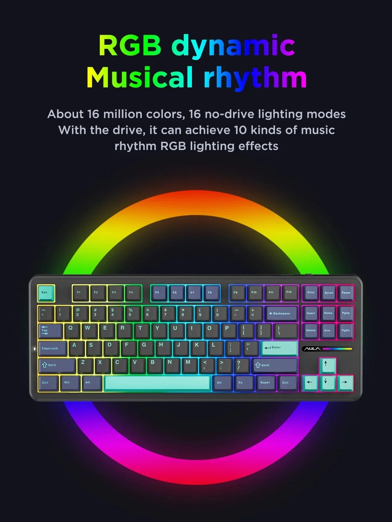 AULA F87 Pro Mechanical Keyboard – Tri-Mode Wireless RGB 87-Key