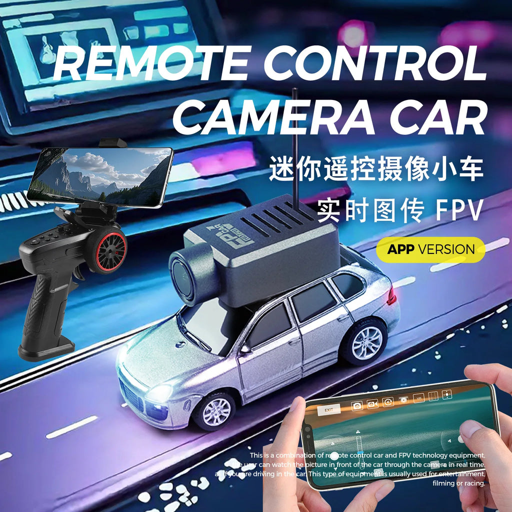 Car Model 1:64 6401 FPV RC Camera Mini Vehicle Full Scale Photo Self-stabilizing Rear Drive with 720P Remote Control Car