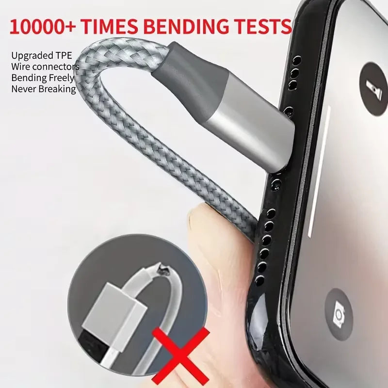 USB-A to Lightning Fast Charging Cable 1M / 2M / 3M – Nylon Braided
