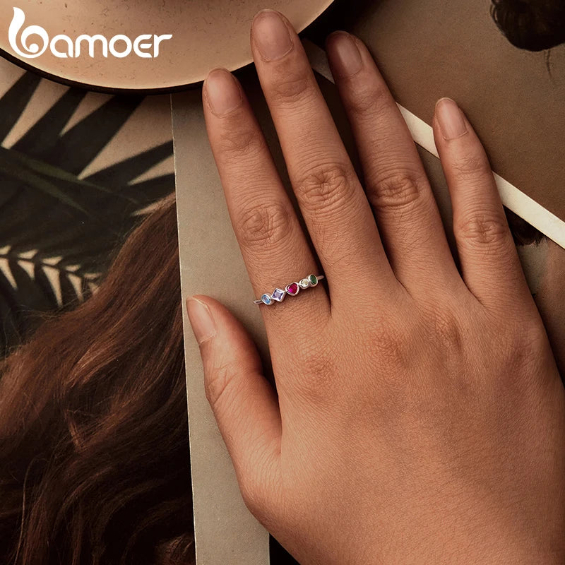 💍✨ Sterling Silver Star CZ Ring 🌟 | Stackable Eternity Engagement Ring 💖 | Wedding Band & Birthday Gift for Women 🎁