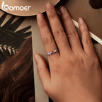 💍✨ Sterling Silver Star CZ Ring 🌟 | Stackable Eternity Engagement Ring 💖 | Wedding Band & Birthday Gift for Women 🎁