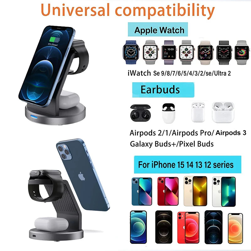 3-in-1 MagSafe Wireless Charger Stand – Fast Charging Station