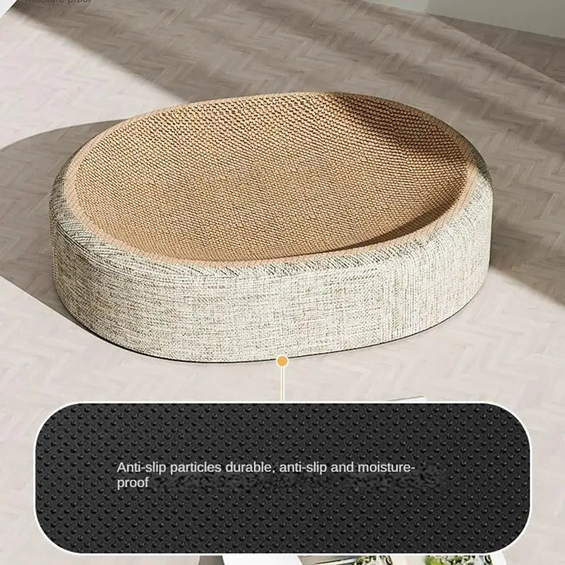2-in-1 Cat Scratching Board Protects Furniture, Grinding Claw Toys, Oval Sisal Weaving Wear-resistant Cat Nest Cat Accessories