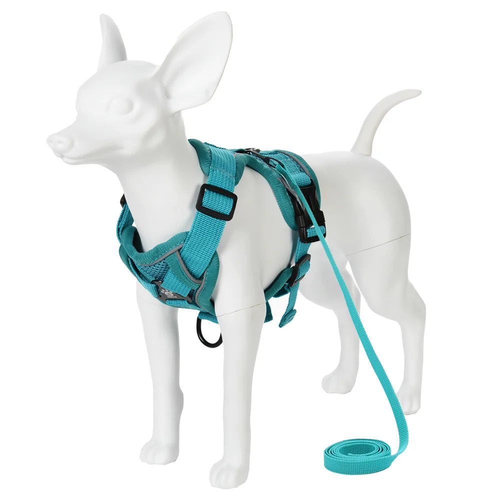🐾🎽 Breathable Reflective Cat & Small Dog Harness with Leash