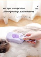 ✨ 3‑in‑1 Pet Electric Steam Brush | Cat & Dog Cleaning Spray Massage Grooming Comb | Retractable Handle | USB Rechargeable Hair Removal Beauty Brush