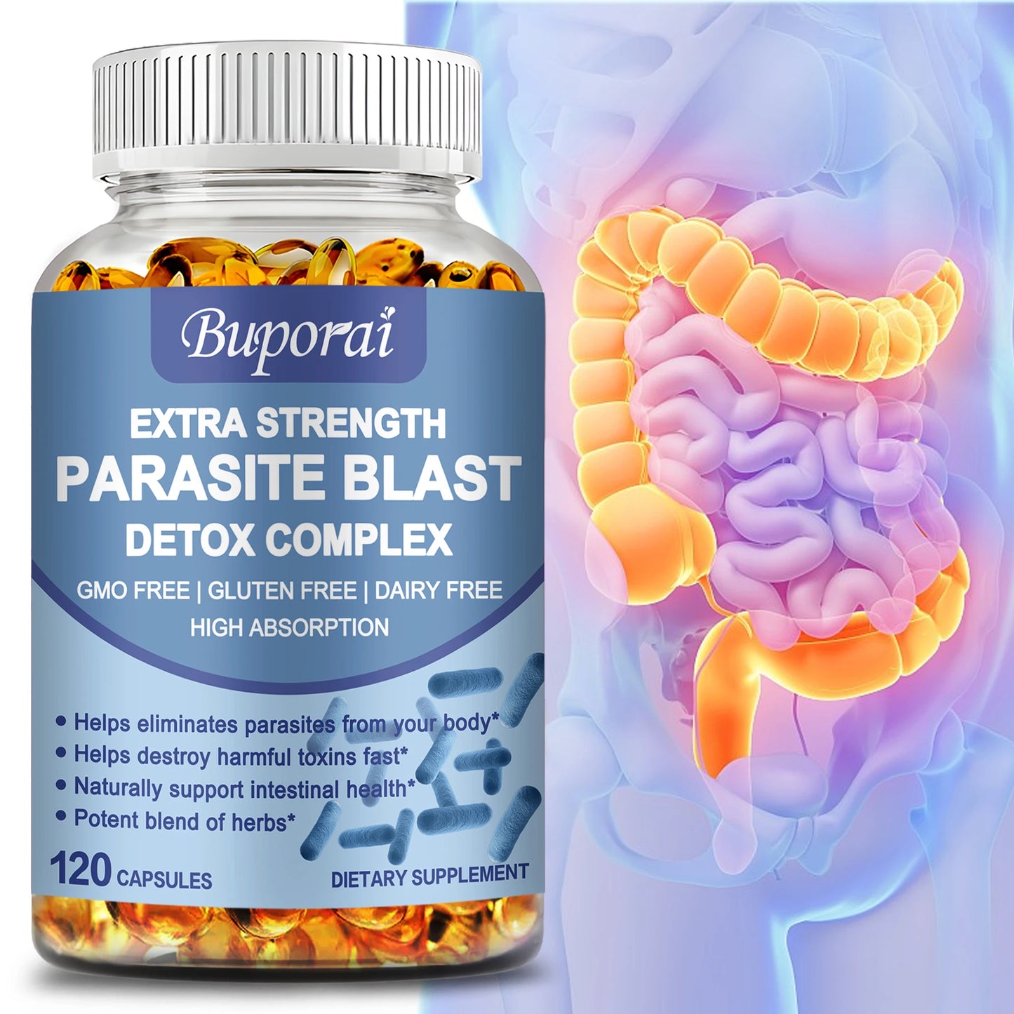 Parasite Blast Detox Complex – Gut Health & Immune Support Formula – 120 Capsules