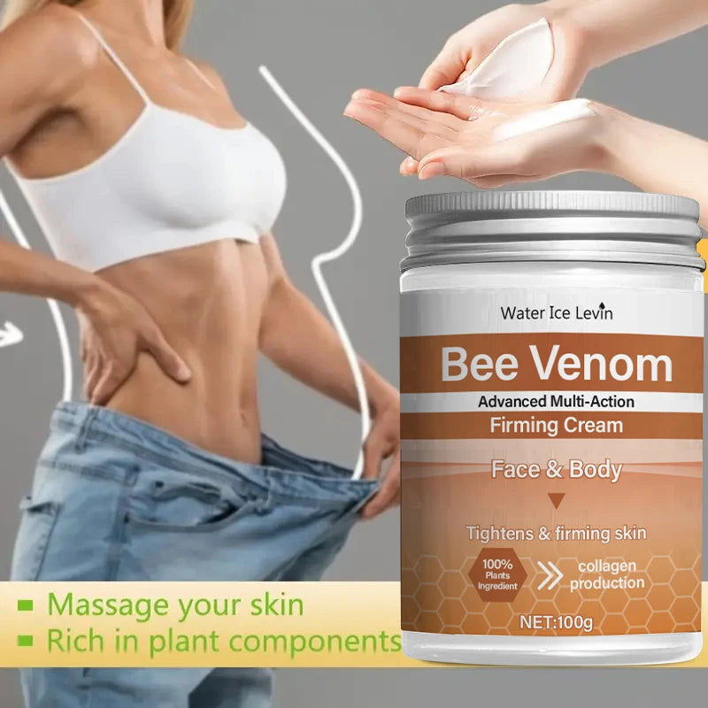 🐝✨ Bee Venom Firming Abdominal Cream 3.5 Oz.– Plant-Based Body Cream with Hyaluronic Acid & Turmeric for Smooth, Firm Skin