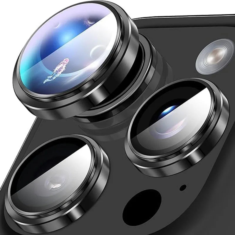 Aluminium Alloy Tempered Glass Camera Lens Protector for iPhone 16 Pro / Pro Max