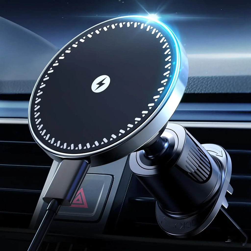 UYUXIO Magnetic Wireless Car Charger – 15W Air Vent Phone Holder
