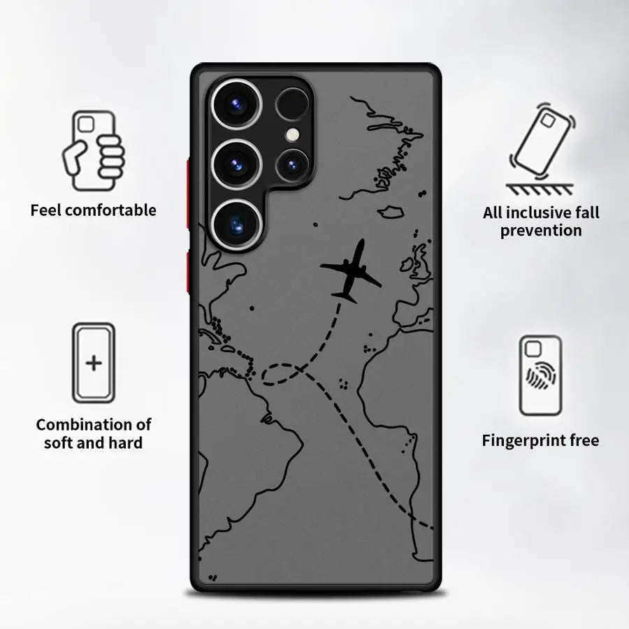 Line Airplane Topographic Phone Case for Samsung Galaxy S Series