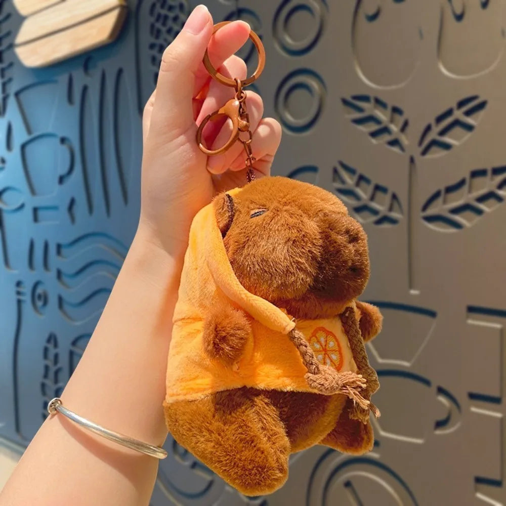 🦫🪽 Cute Capybara Plush Toy – Fluffy Anime Stuffed Animal with Hoodie & Wings | Small Simulation Doll Gift