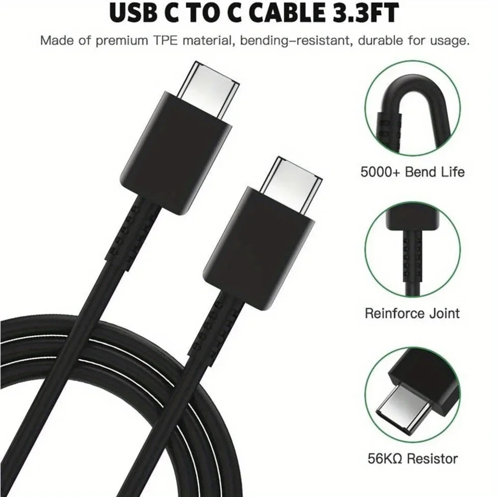 2PCS 45W Fast Charging Wall Charger with USB-C Cable for Samsung Galaxy