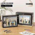 🌍🧱 Micro World Famous Architecture Building Blocks – New York, Paris, London & Dubai Skyline Photo Frame DIY Wall Decoration